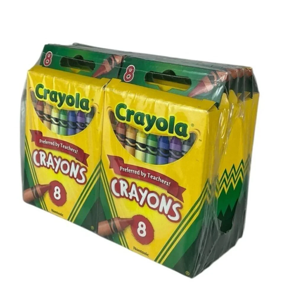 Crayola Crayons Made in USA Non Toxic Non Smudge Formula 8 Ct Boxes 12 Box Lot